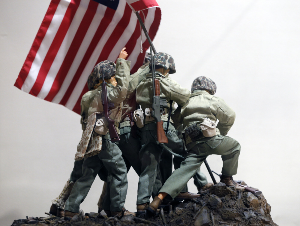 G.I. Joe action figures portray Raising the Flag on Iwo Jima in a display at the New York State Military Museum in Saratoga Springs, N.Y.
