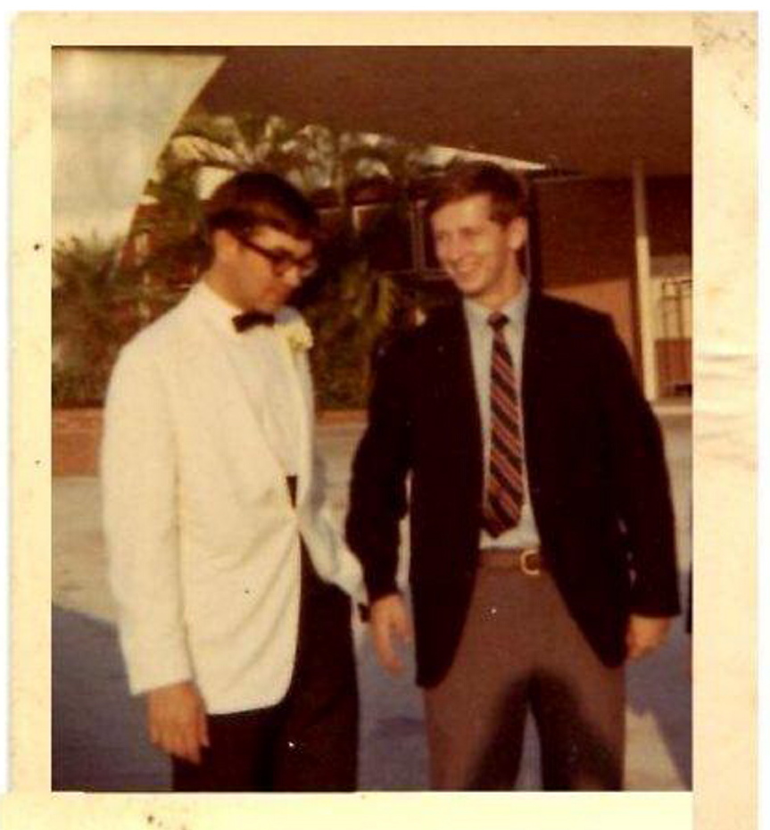 Steve McManus, left, and Bob Saxon in 1965, a year after they saw the Beatles in Miami Beach.