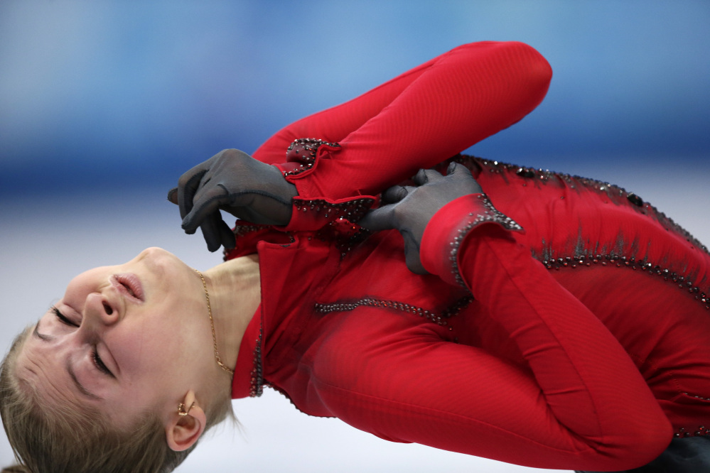 Julia Lipnitskaia of Russia competes in the women’s team free skate figure skating competition at the Iceberg Skating Palace Sunday during the 2014 Winter Olympics.