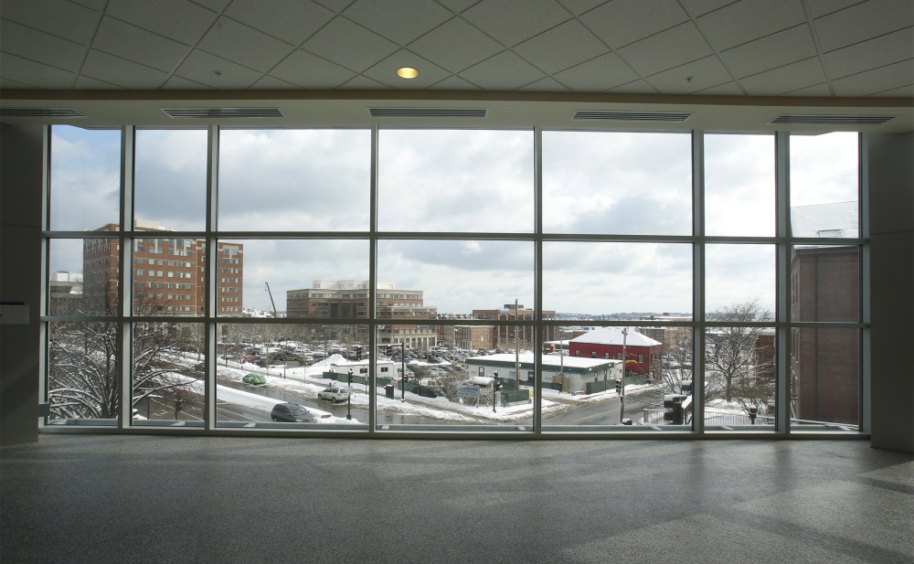 The $34 million renovation of the Cumberland County Civic Center includes a lot of glass at the enclosed corners, creating spaces that can be closed off for various purposes.