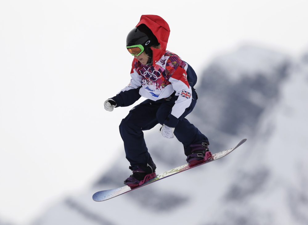 Britain’s Jenny Jones takes a jump during the women’s snowboard slopestyle final at the 2014 Winter Olympics in Krasnaya Polyana, Russia, on Feb. 9, 2014. When Jones won the bronze medal in the event, her following on Twitter exploded.