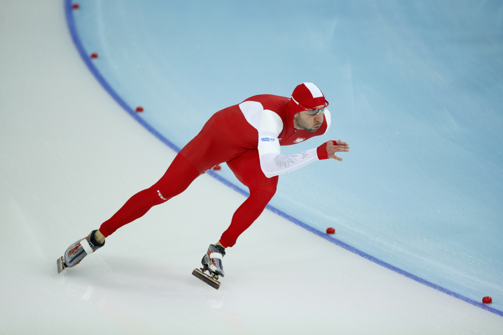 Gold medalist Poland’s Zbigniew Brodka competes in the men’s 1,500-meter speedskating race at the Adler Arena Skating Center during the 2014 Winter Olympics in Sochi, Russia on Saturday.