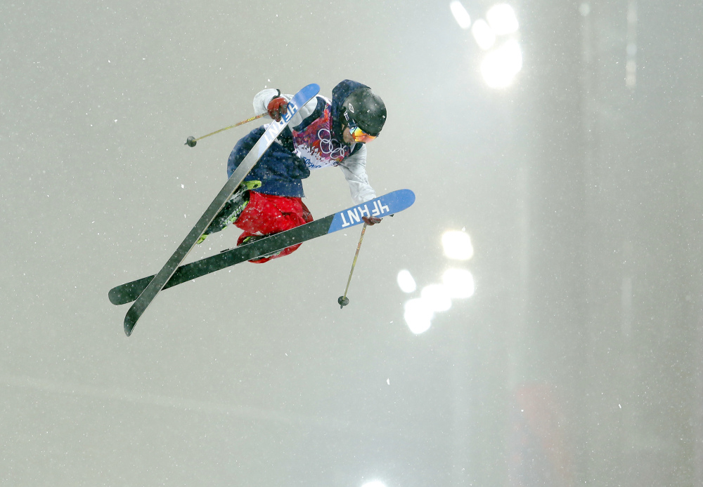 David Wise of the United States gets air during the men’s ski halfpipe final at the Rosa Khutor Extreme Park, at the 2014 Winter Olympics, Tuesday, Feb. 18, 2014, in Krasnaya Polyana, Russia.