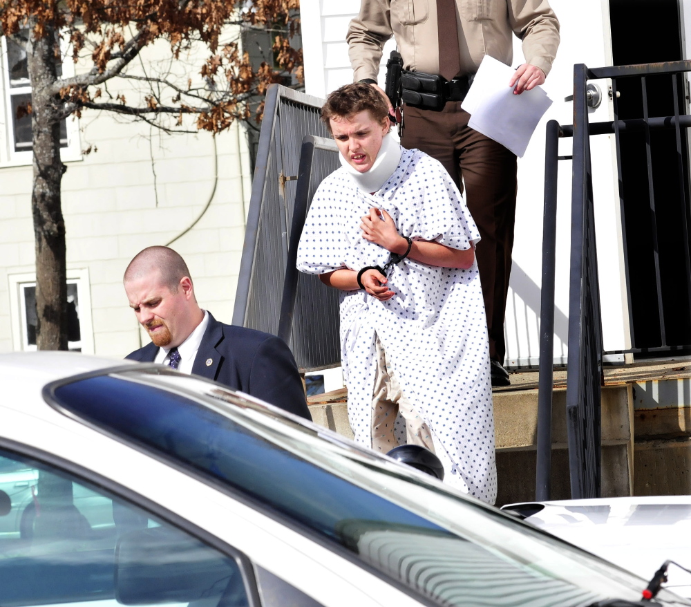 CLEARED: U.S. Border Patrol Agent Christopher Talbert, who fired shots at Zachary Wittke, pictured here in October leaving Franklin County Superior Court in Farmington, has been cleared of his use of deadly force.