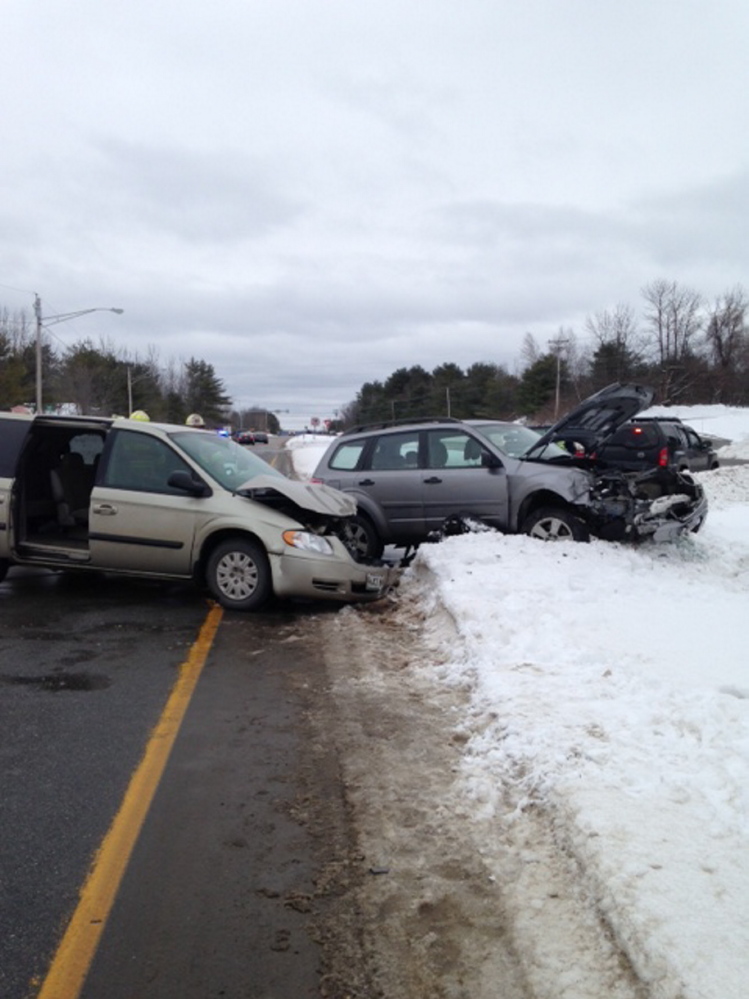Accident: Two vehicles were totaled about 1:15 p.m. Wednesday on U.S. Route 202 in Winthrop.
