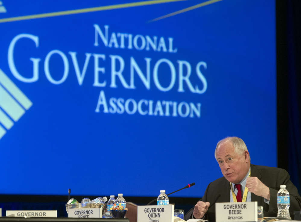 Illinois Gov. Pat Quinn participates in a special session on jobs in America during the National Governor’s Association Winter Meeting in Washington on Sunday.