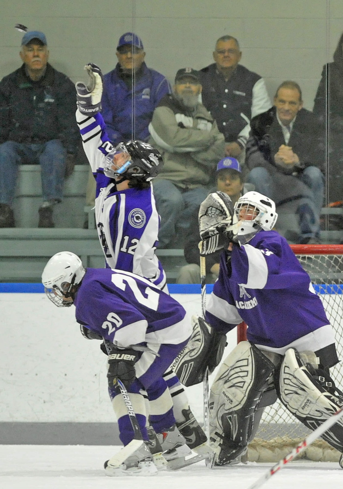 LEADER OF THE LINE: Waterville forward Thomas Samson, 12, was moved to the second line midway through the season. It was a good move for Sampson, who is third on the team with 21 points.