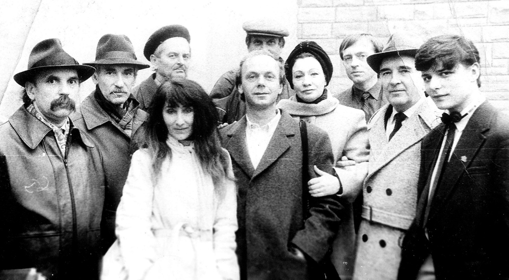 grassroots organizers: Members of the democratic movement called Ruhk, along with the author, center, in Ukraine in the 1990s.