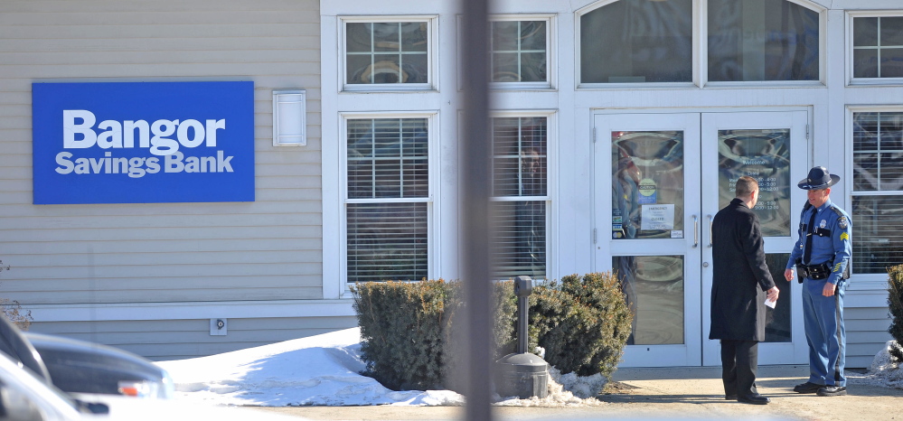 On scene: A man robbed Bangor Savings Bank on upper Main Street in Waterville early Friday morning.