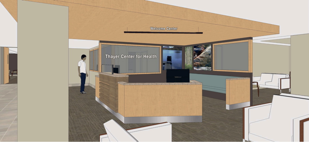 PLANS: A rendering of renovations inside the Thayer Center for Health.