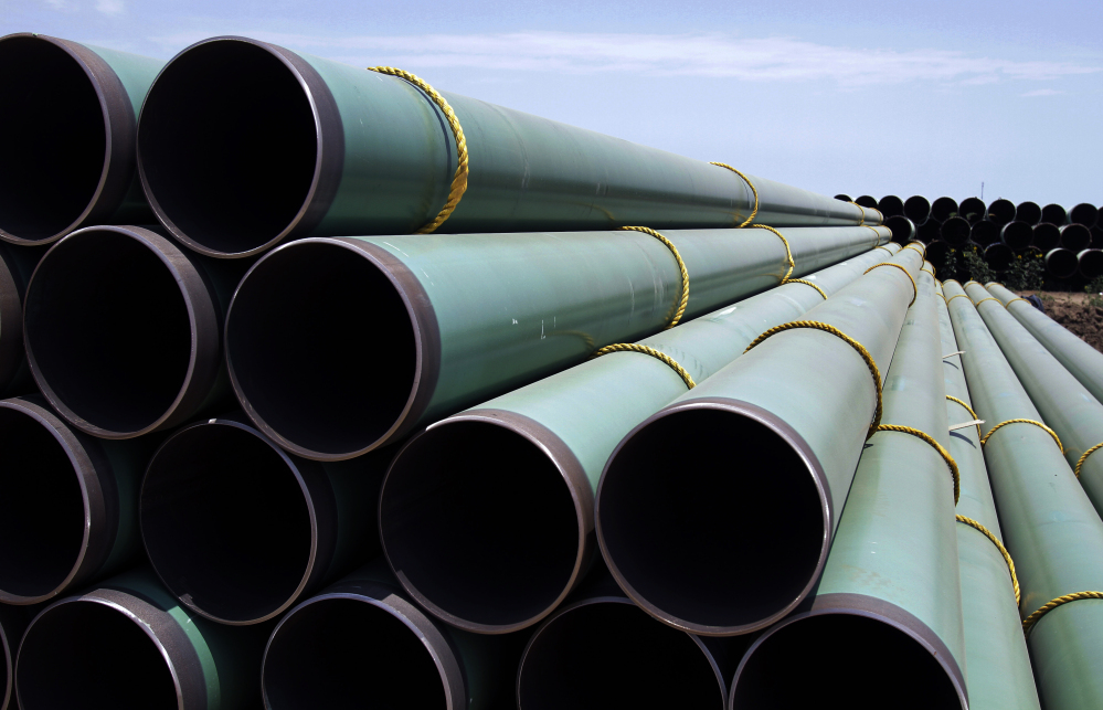 Hundreds of drilling pipes are stacked at a rail center in Gardendale, Texas, part of the expansion of America’s natural gas industry.