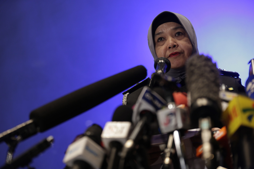 Malaysia’s Director General of immigration, Aloyah Mamat, briefs the media about the entry and exit details of the two men onboard Malaysia Airlines jet MH370, who entered and left Malaysia with stolen passports.