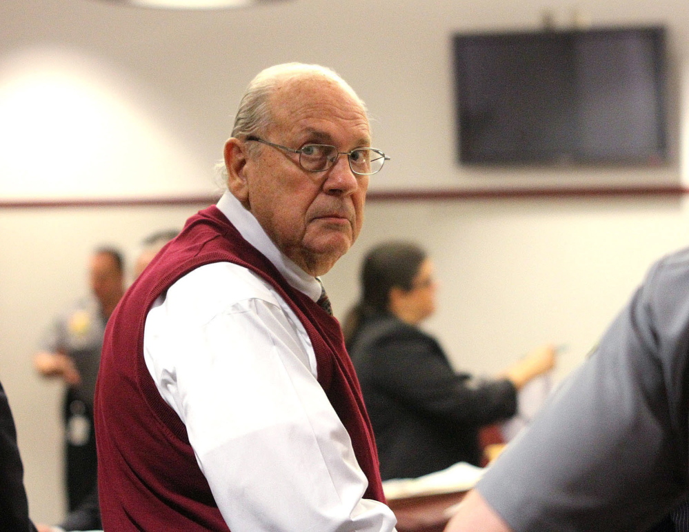 Curtis Reeves looks into the gallery during a court bond hearing in Dade City, Fla., in this Feb. 5, 2014, photo.