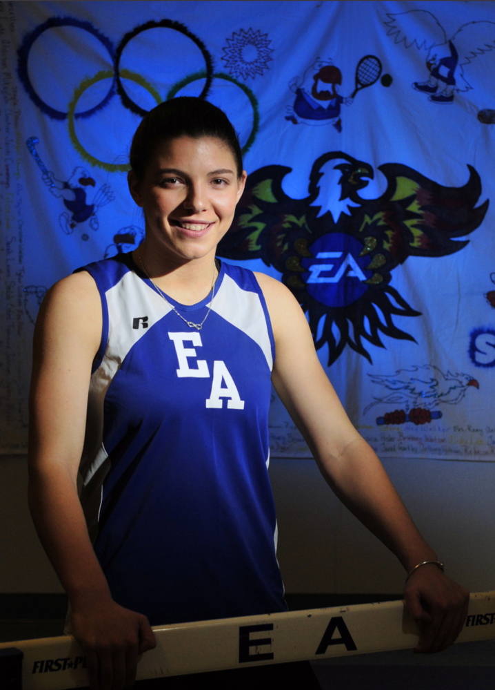 Staff photo by Joe Phelan Erskine Academy's Jade Canack is the 2014 track athlete of the year.