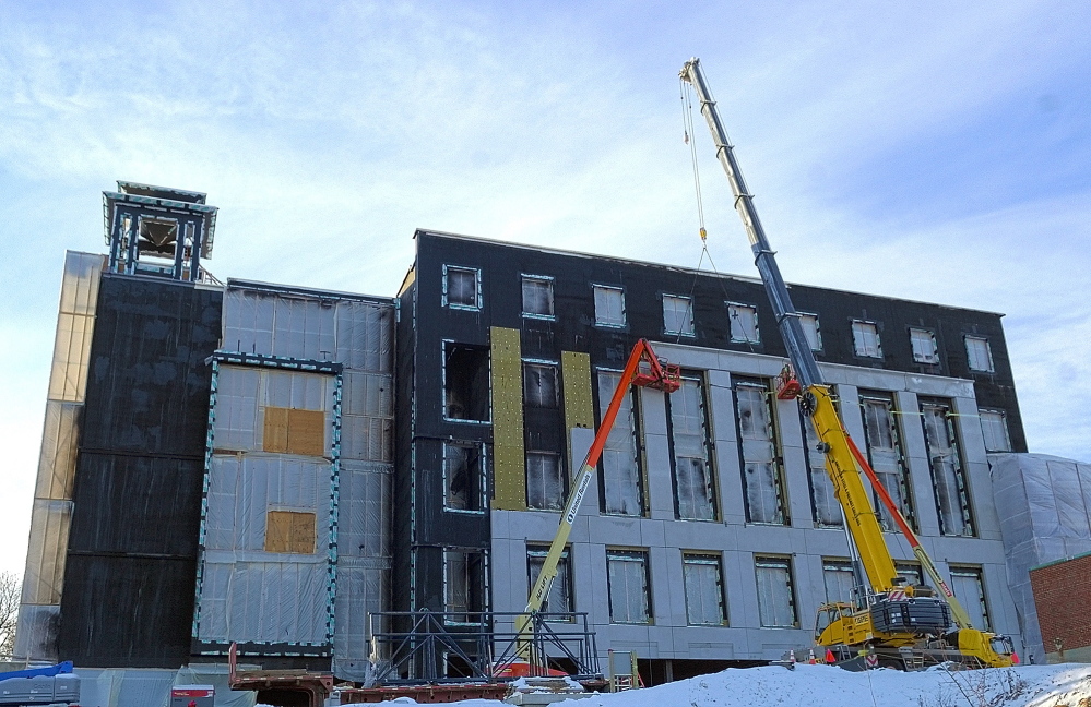 Kennebec County Courthouse complex: Construction work in February on the new court building in Augusta.