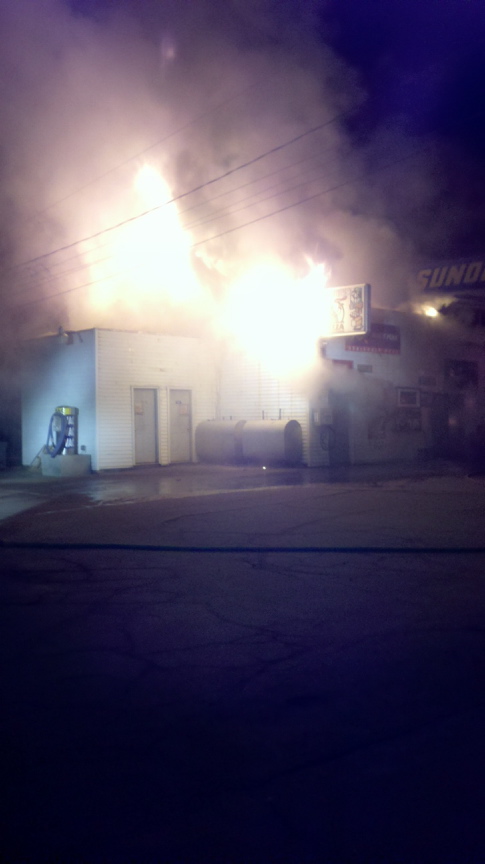 Ablaze in darkness: Early morning fire destroys Webb’s Store in Randolph.