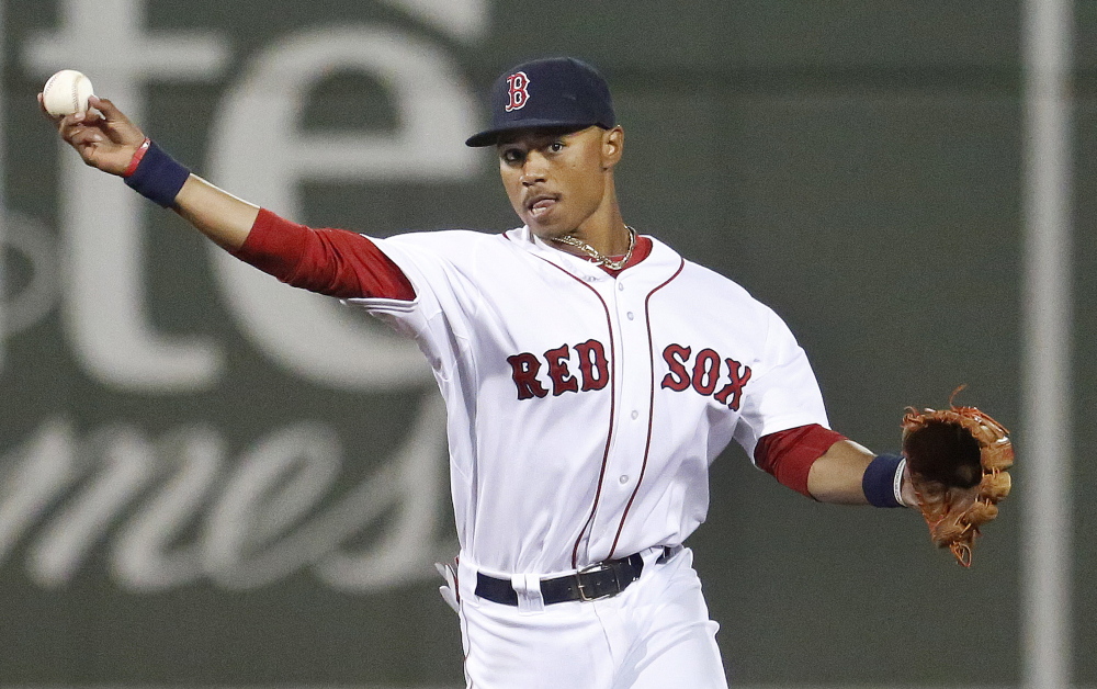 TOUGH FUTURE: Mookie Betts hit .260 with 16 home runs in 72 games last season in Class A. But in the Boston Red Sox organization, Betts is in a tough spot. The starting shortstop will be youngster Xavier Bogaerts, while Dustin Pedroia will man second base until 2021.