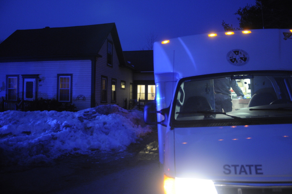 Staff file photo by Andy Molloy State Police and Deputy Sheriff’s are investigating the death of a woman at a residence on Route 17 in Readfield. Deputies were called to the home at 3:30 p.m. and requested the assistance of the State Police Major Crimes Unit.