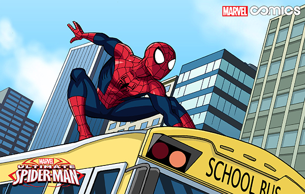 This image released by Marvel Comics shows a scene from the first all-ages Infinite Comics series, "Marvel Universe Ultimate Spider-Man," airing Sunday mornings inside the Marvel Universe on Disney XD.