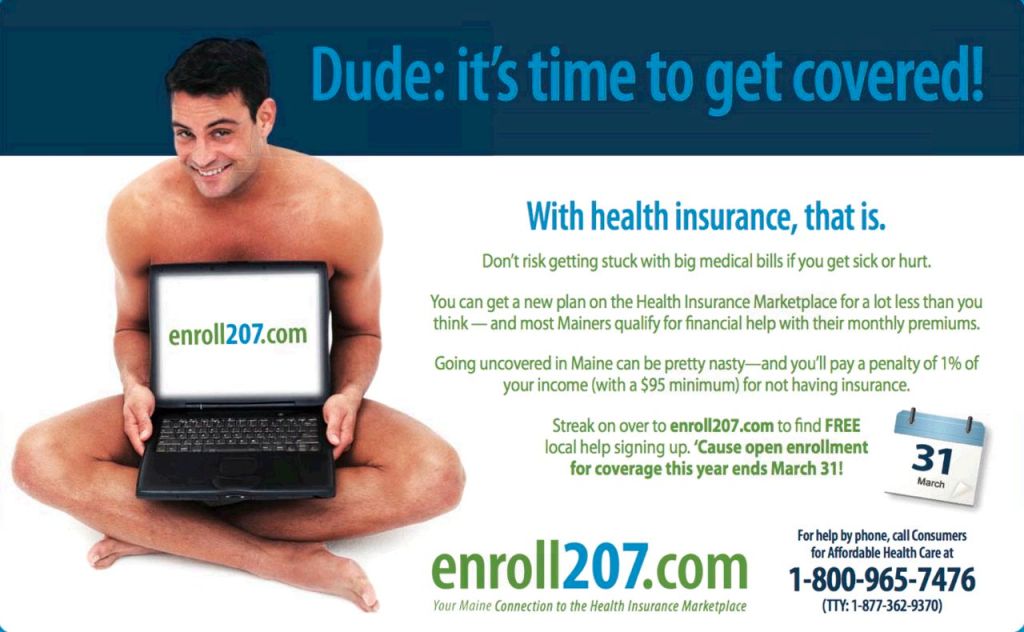 The ad for www.enroll207.com that ran this week in the Portland Phoenix alternative newspaper.