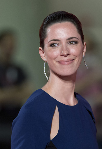Actress Rebecca Hall poses for photographers during the red carpet for the film "A Promise" at the 2014 Venice Film Festival.
