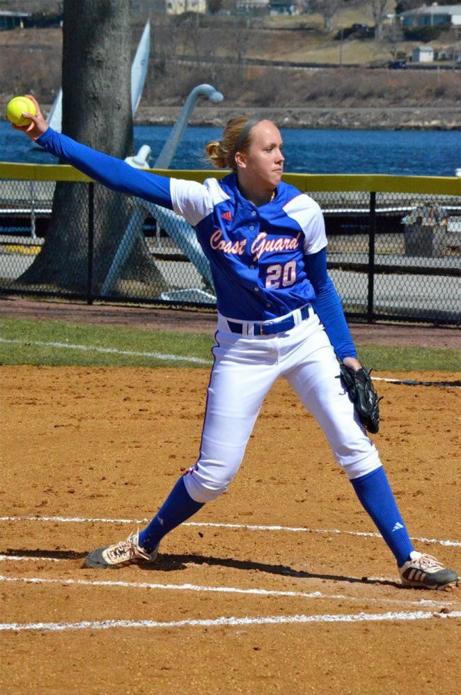 HERE’S THE PITCH: Monmouth Academy graduate Kristine Kahl is 4-2 with a 1.18 ERA for the Coast Guard Academy so far this season.