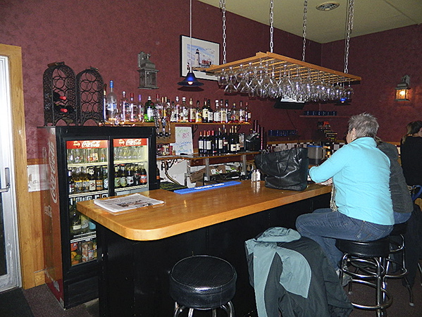 Bar area at Bricks Restaurant in Rockland