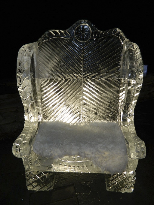 Ice chair sculpture at the Samoset's ice bar