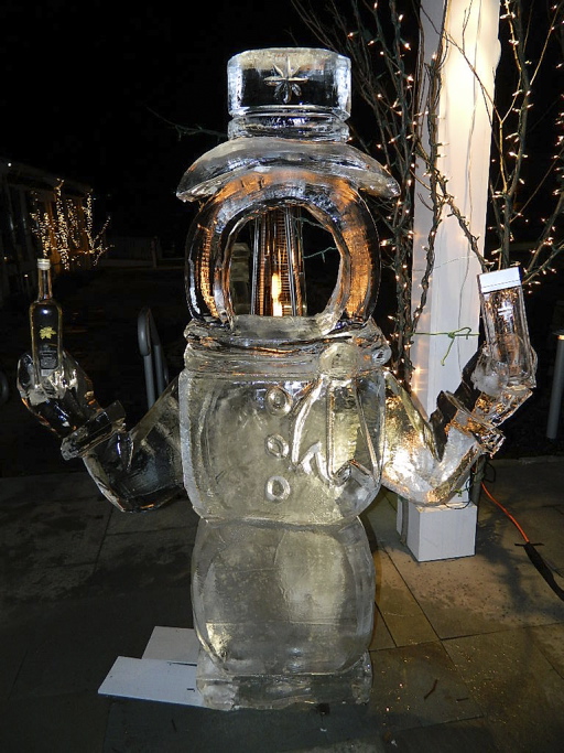 Ice snowman sculpture at the Samoset's ice bar