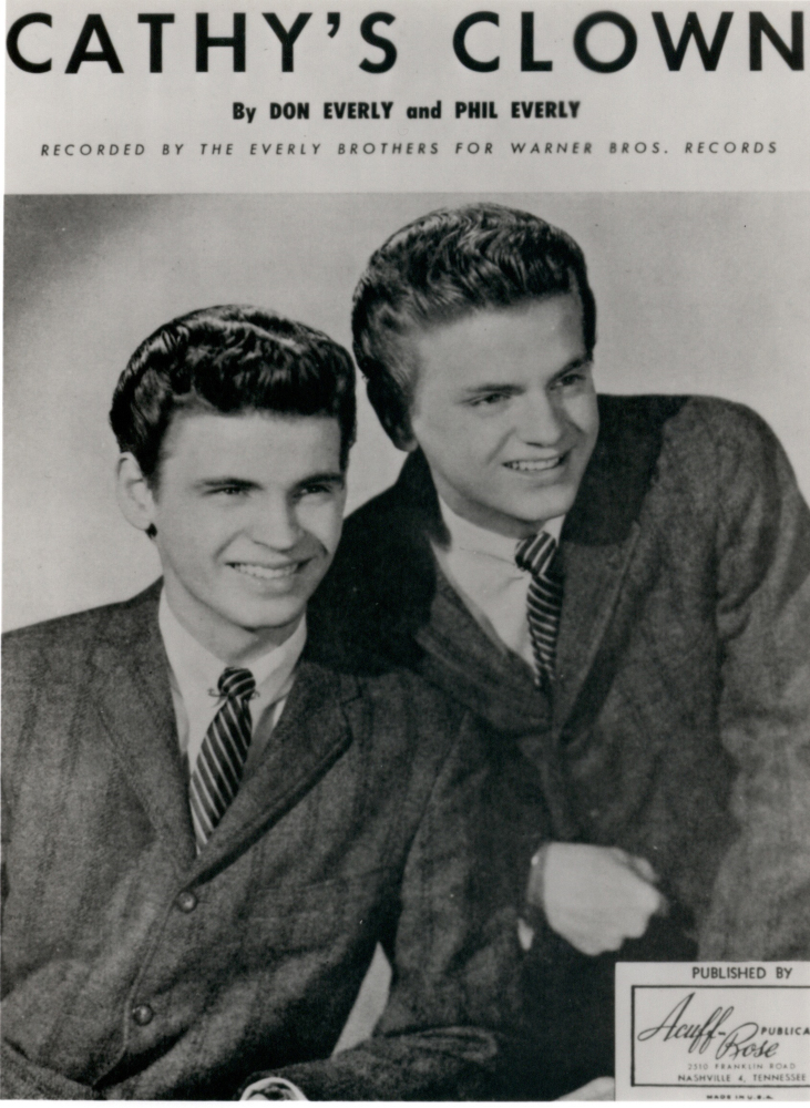 This undated image provided by the Library of Congress shows The Everly Brothers in a promotion photo for their single “Cathy’s Clown.”