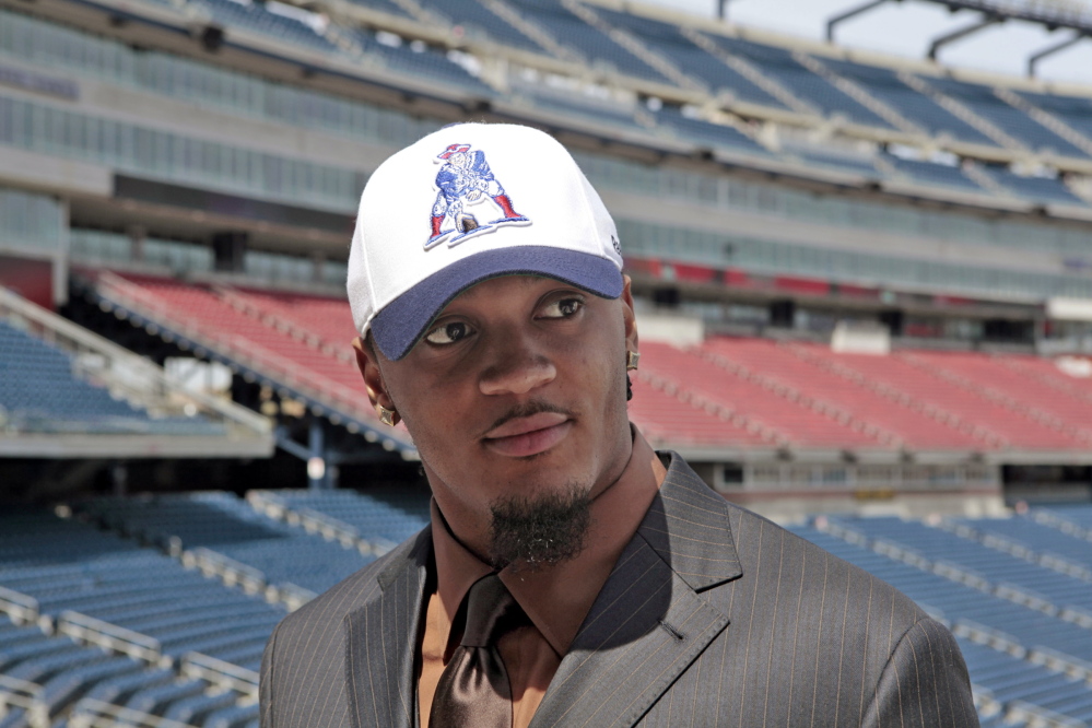 In this 2009 file photo, Patrick Chung, a strong safety from the University of Oregon, is introduced to the media by the New England Patriots at their stadium in Foxborough, Mass. Chung is returning to the Patriots after one year in Philadelphia.
