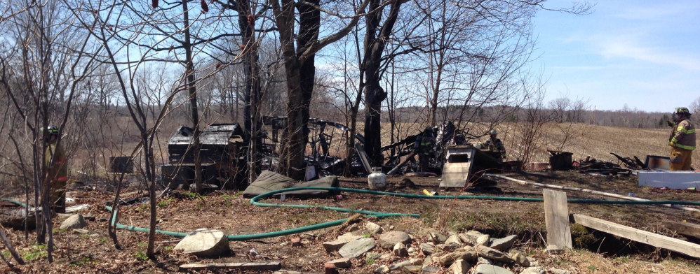 DESTROYED: A fire destroyed a mobile home on Main Street in Clinton on Friday.