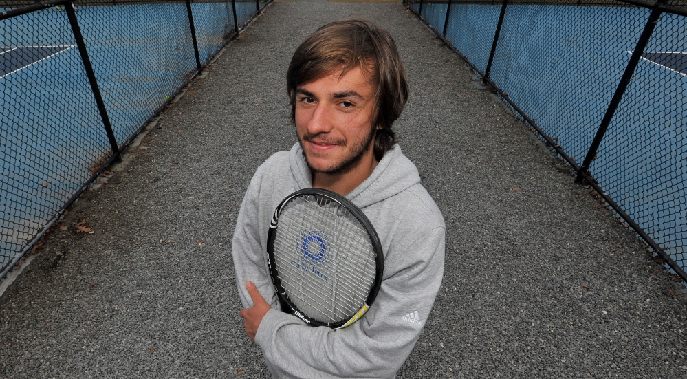 YOUNG TALENT: Colby College tennis player Vlad Murad is one half of the Mules talented freshmen duo — along with Carl Reid, who are 22-4 this season.