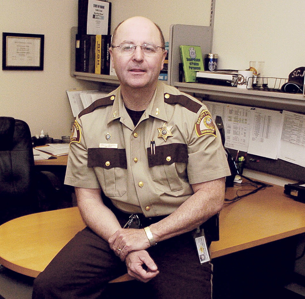 IN THE RUNNING: Somerset County Sheriff Department Chief Deputy Dale Lancaster, seen at his desk Wednesday, announced on Wednesday that he is running for sheriff. He is the only candidate to file so far.