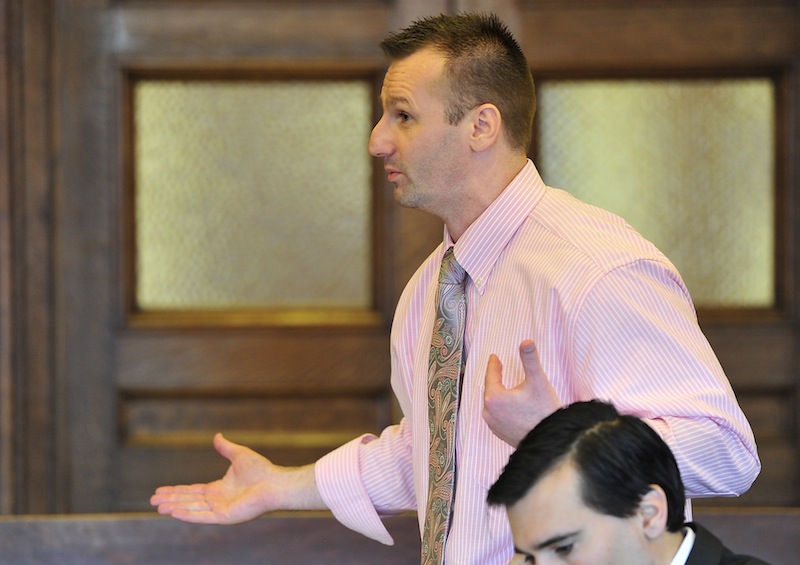 Joshua Nisbet defends himself in court during pretrial arguments Monday, April 28, 2014.