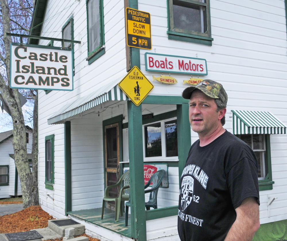 WORRIED ABOUT SAFETY: John Rice, owner of Castle Island Camps, talks about signs on Wednesday in Belgrade.