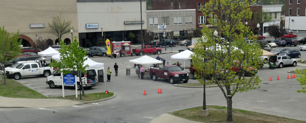 MARKET: Vendors set up every Thursday in The Concourse for the Downtown Waterville Farmers’ Market.