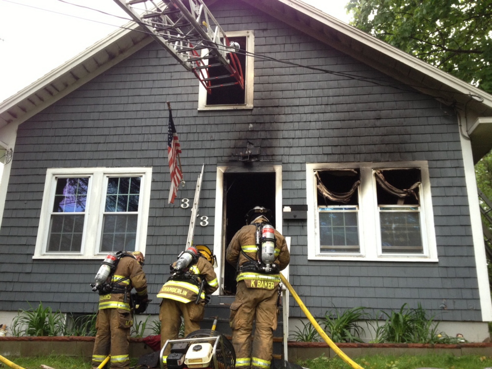 Fire response: Firefighters respond to a fire at a single-family Augusta home Wednesday. Firefighters from Augusta, Togus, Winthrop, Gardiner, Hallowell and Chelsea responded to the blaze reported just before 7 a.m., according to firefighters.
