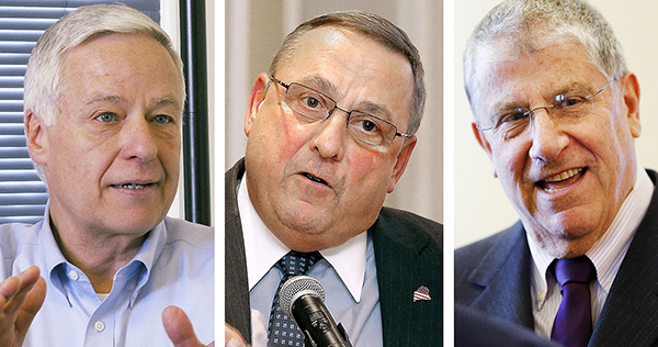 Democratic U.S. Rep. Mike Michaud, left, is maintaining his lead in the gubernatorial money race. Independent candidate Eliot Cutler, right, has matched his two rivals in earnings but has spent nearly 97 percent of it.