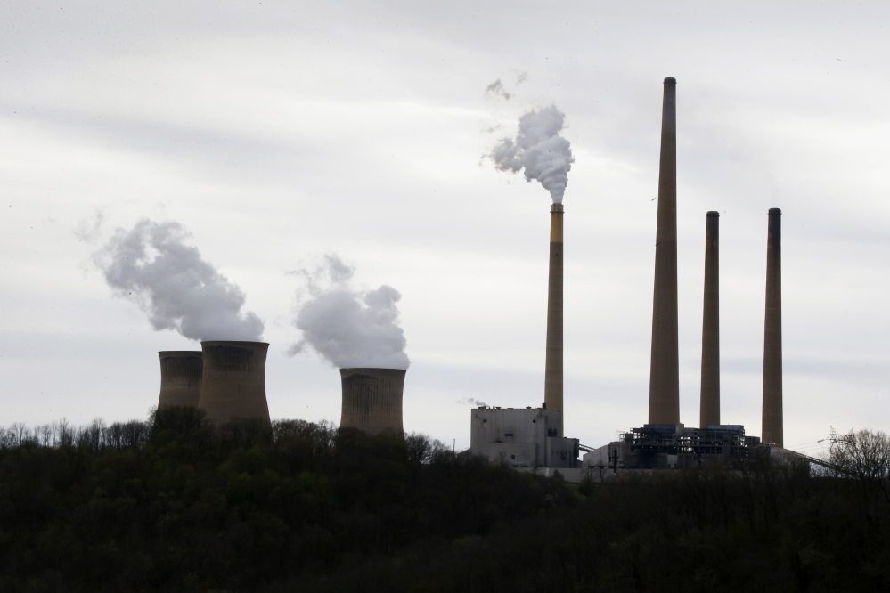 This file photo taken May 5, 2014, shows the stacks of the Homer City Generating Station in Homer City, Pa., one of the nation’s dirtiest coal-fired power plants. Such power plants could be subject to new rules to limit and reduce global warming pollutants.