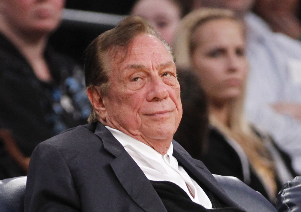 Donald Sterling, shown in this file photo, attended services as a predominantly black church Sunday.