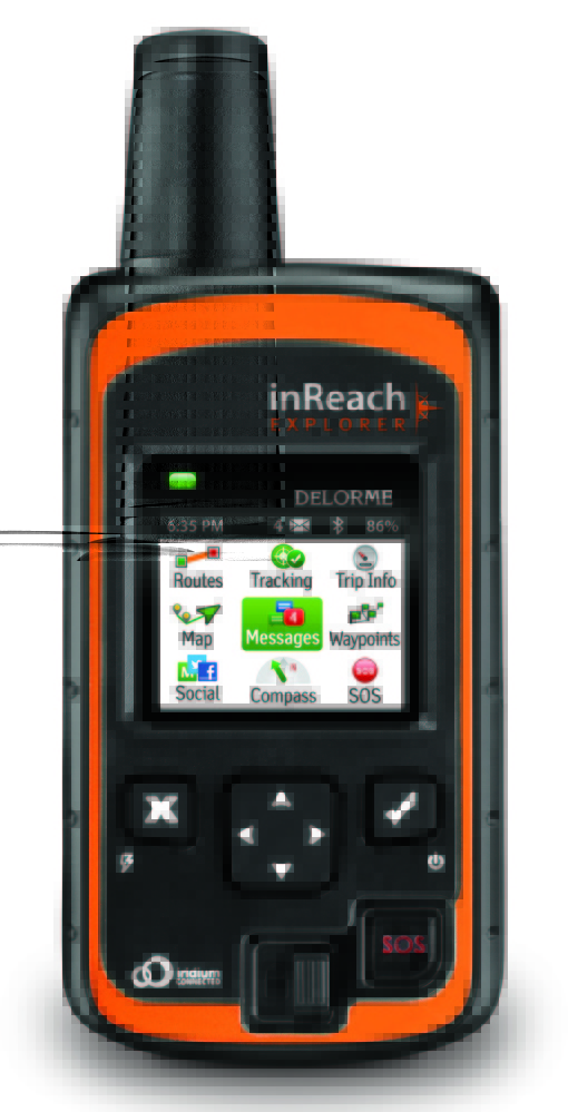 DeLorme photo DeLorme’s newest inReach device, the Explorer, combines messaging, tracking, SOS and other capabilities with a pay-as-you-go subscription plan for satellite service.