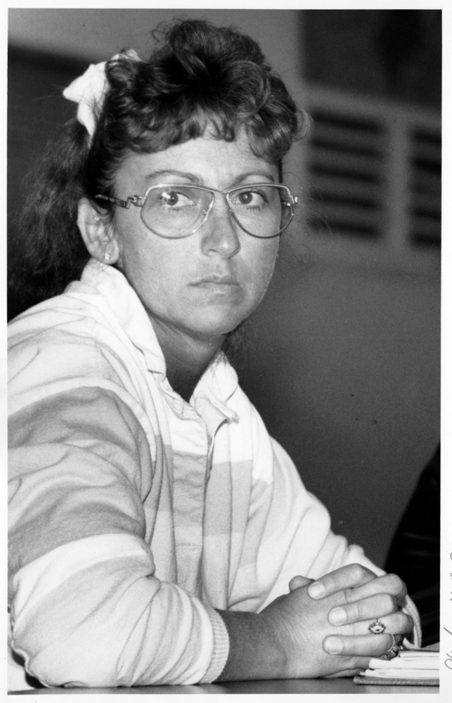 Early Years: Carole Swan is pictured in April 1993, early in her tenure during a meeting of the Chelsea Board of Selectmen.