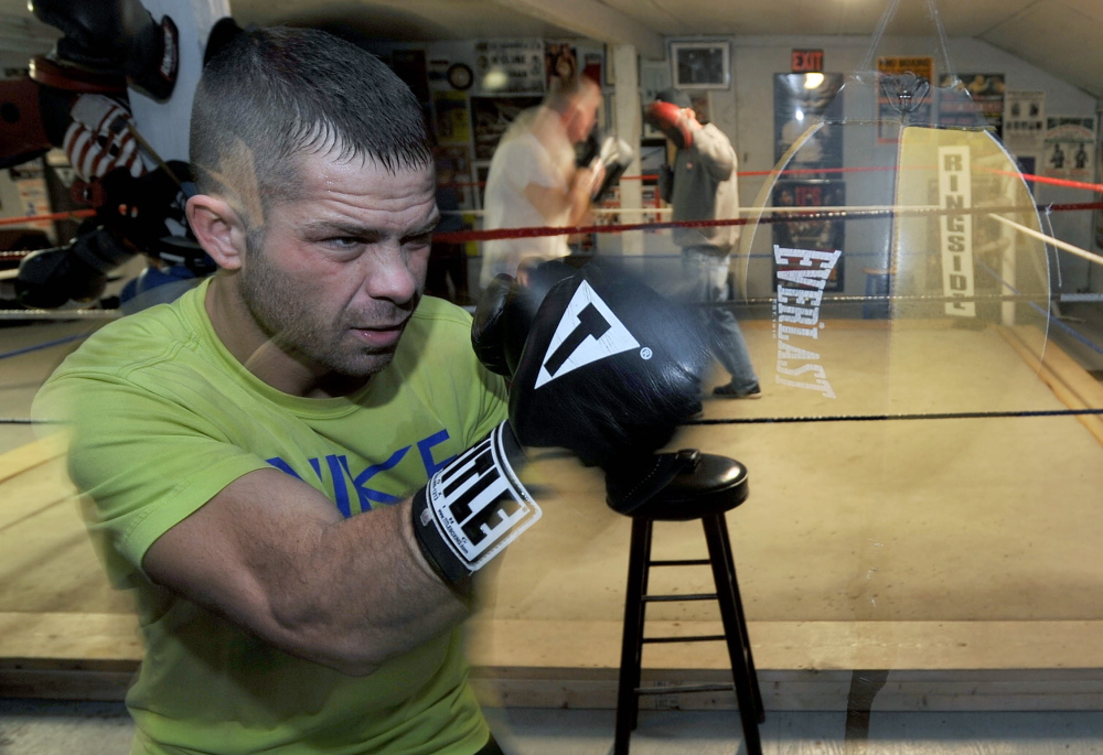 Brandon “The Cannon” Berry works out at Wyman’s Boxing Club in Stockton Springs in this file photo.