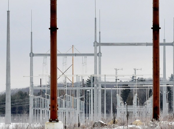 SOUND: Central Maine Power Co. efforts to reduce noise from a substation in Benton, seen here last winter, are going slow and town residents are getting fed up.