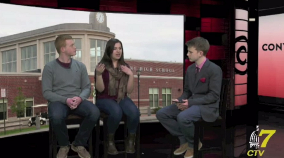 Ackerman interviews Riley Hopkins and Faith Emery about planning Chizzle Whizzle in an episode of “Cony Central.”