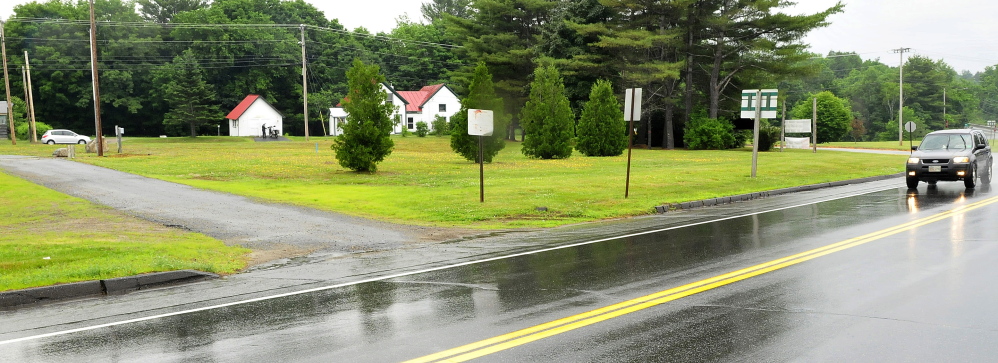 The triangular plot of land located at the entrance to the town of Farmington off Route 2 is the site of a new park being financed by businessman Richard Bjorn.