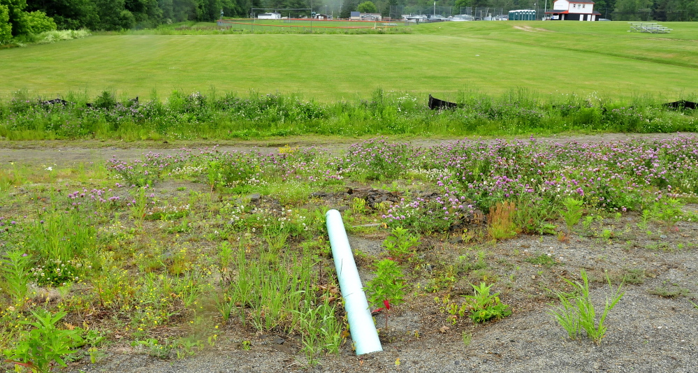 The football field behind the Skowhegan Community Center was built by the National Guard but in the wrong area because of incorrect information provided by the town.