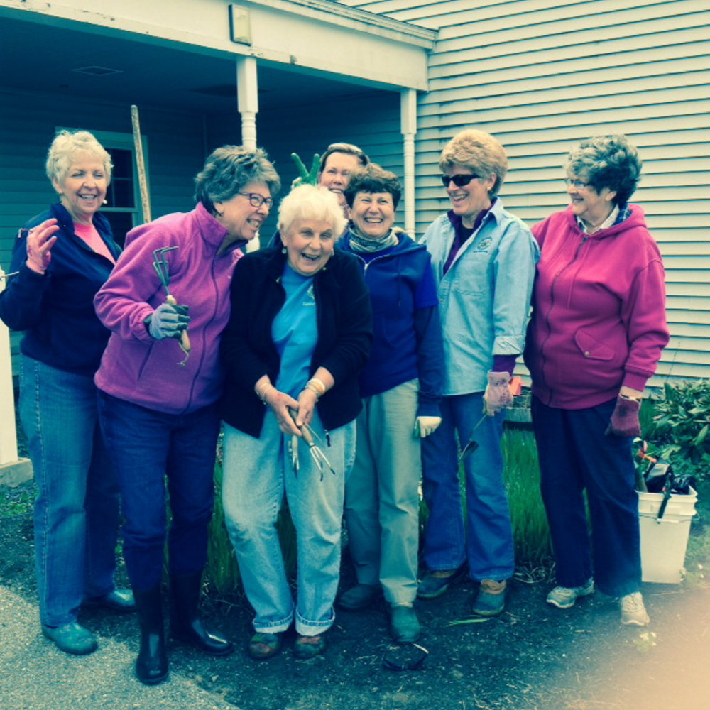 Members of the Kennebec Valley Garden Club volunteered their time to prepare the flower beds at Spectrum Generations’s Cohen Community Center in Hallowell recently. The group came prepared with garden tools and a promise to return to plant the flower beds. Front, from left, are Nancy Voisine, Penny Pray, Molly Wickwire, Jane Rau, Wanda Hendrickson and Joan Hague. In the back is Cathy O’Connor.