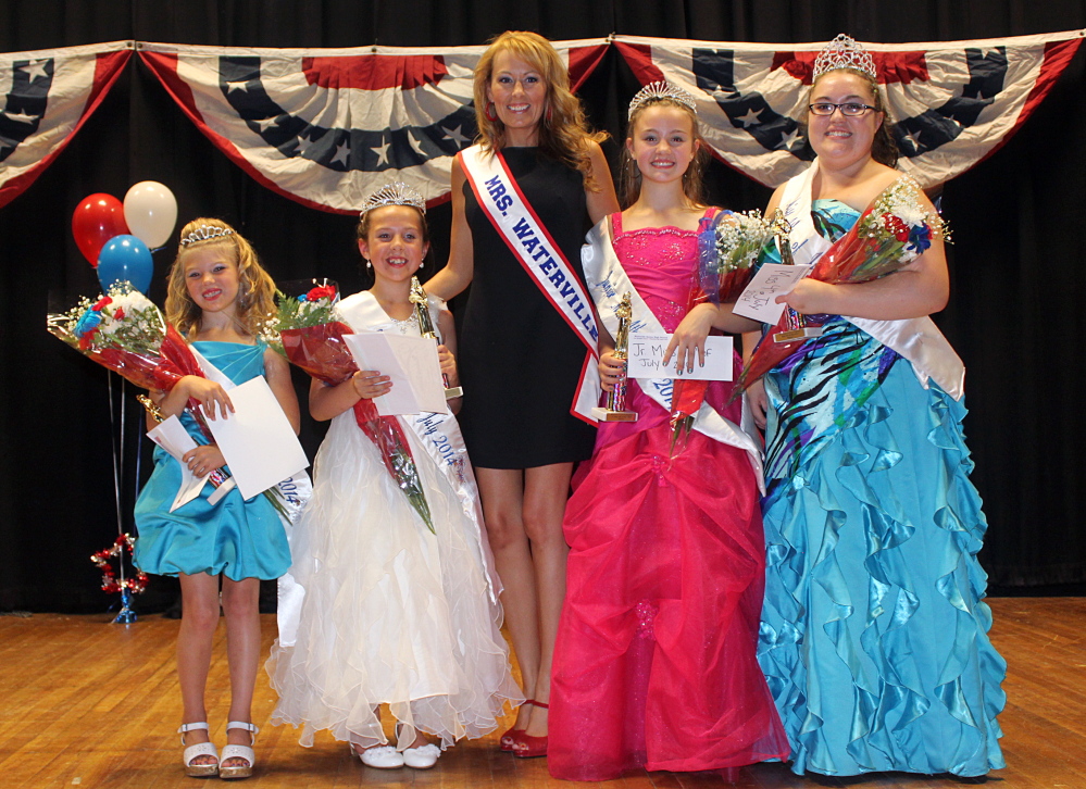 The Winslow 4th of July pageant kicked off this year’s festivities on Saturday at Winslow High School. Pageant winners, from left, were Miss Firecracker Madisyn Niles, Little Miss 4th of July is Makenzie Nadeau, a judge, Mrs. Waterville Penny Lord-Davis, Jr. Miss 4th of July is KaiaTrask, and Miss 4th of July is Rajel Hippler